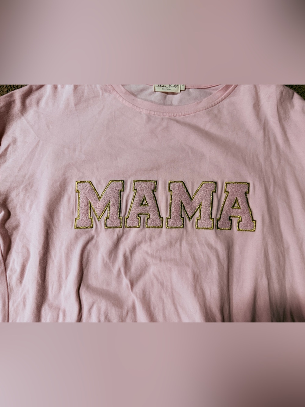 Marie Nicole “Mama” Collegiate Style Long Sleeve Top - Picture 2 of 5